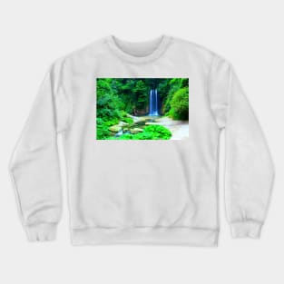 Long-exposure shot of Cascata dell'Antico Mulino in Sarnano Crewneck Sweatshirt